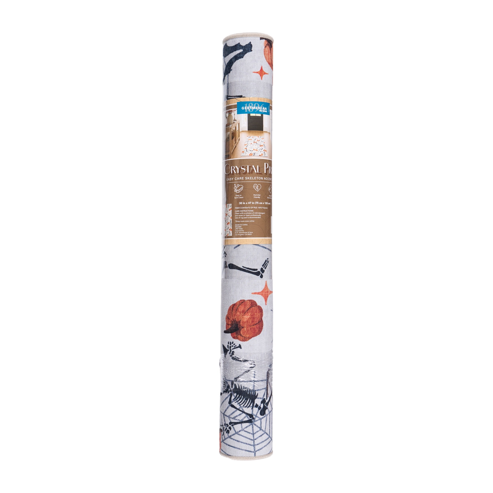 Skeleton Printed Runner, 30"x47", Polyester pile