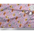 thumbnail image 2 of Soimoi Poly Georgette Fabric Floral,Musical Instruments & Animals Cartoon Print Fabric by The Yard 42 Inch Wide, 2 of 3