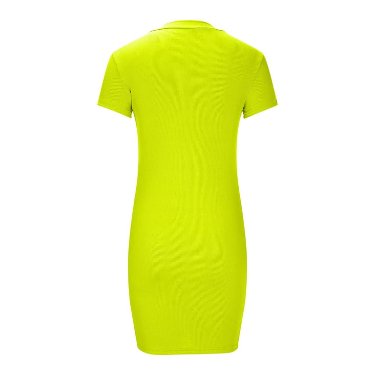 Odeerbi Summer 2025 Casual Dresses for Women Fashion Pullover Solid Sexy  Short Sleeve Mini Dress Green - Walmart.com