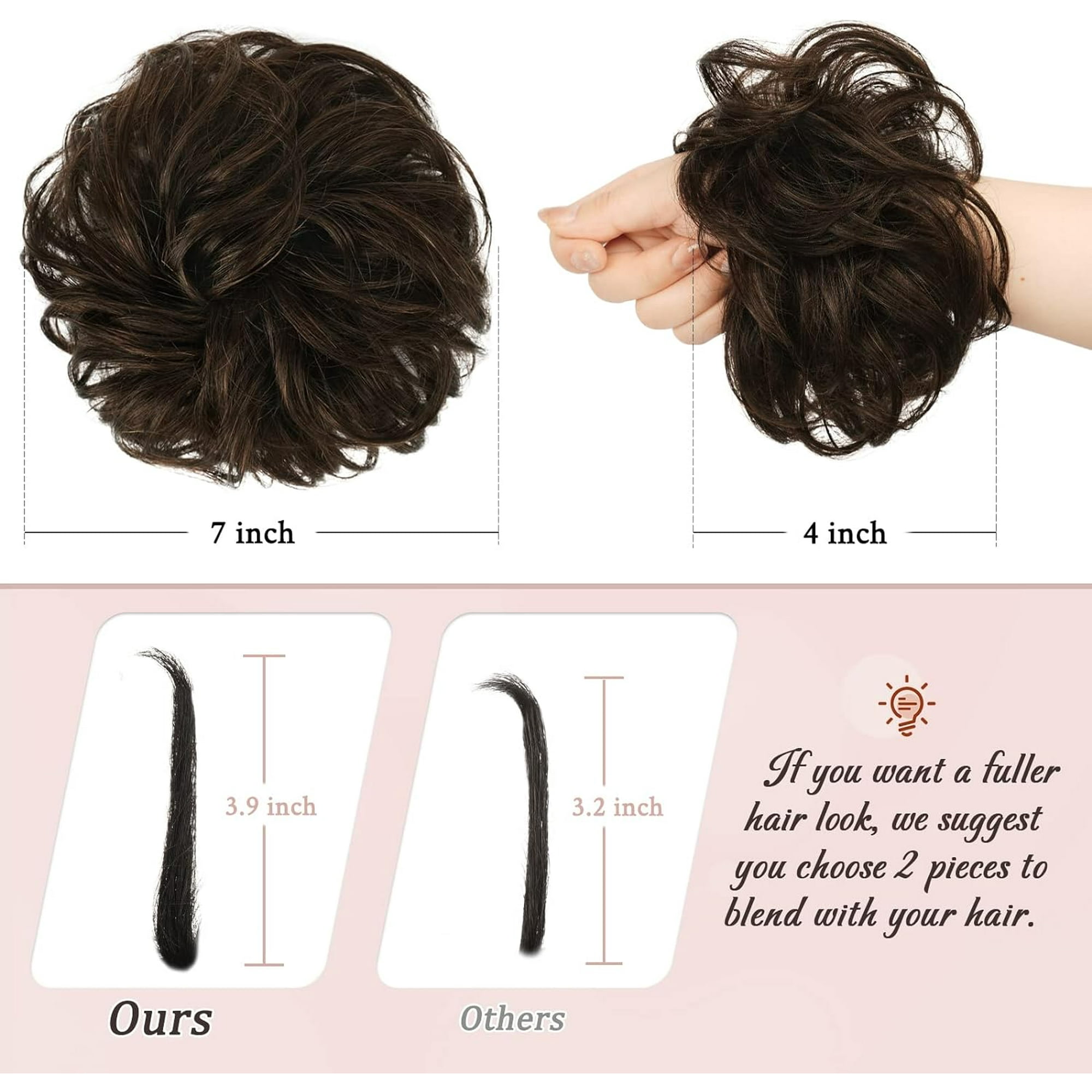 HAHDAXIA Messy Bun Hair Piece 100 Human Hair Messy Rose Bun Hair Buns Hair Piece for Women Real Hair Scrunchies Updo Hair Pieces Bun Extension Ponytail Messy Hair Bun Dark Brown with 15