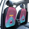 thumbnail image 3 of Naloa Pink Shark Pool Fantasy 2Pcs Anti-Kick Back Seat Cover Kick Mat, Car Seat Protector with 3 Storage Pockets, 3 of 8