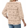 thumbnail image 6 of BUIGTTKLOP Tops for Women Dressy Casual 3/4 Length Sleeve Shirts Crochet Lace Boho Tops Summer Outfits 2026, 6 of 6