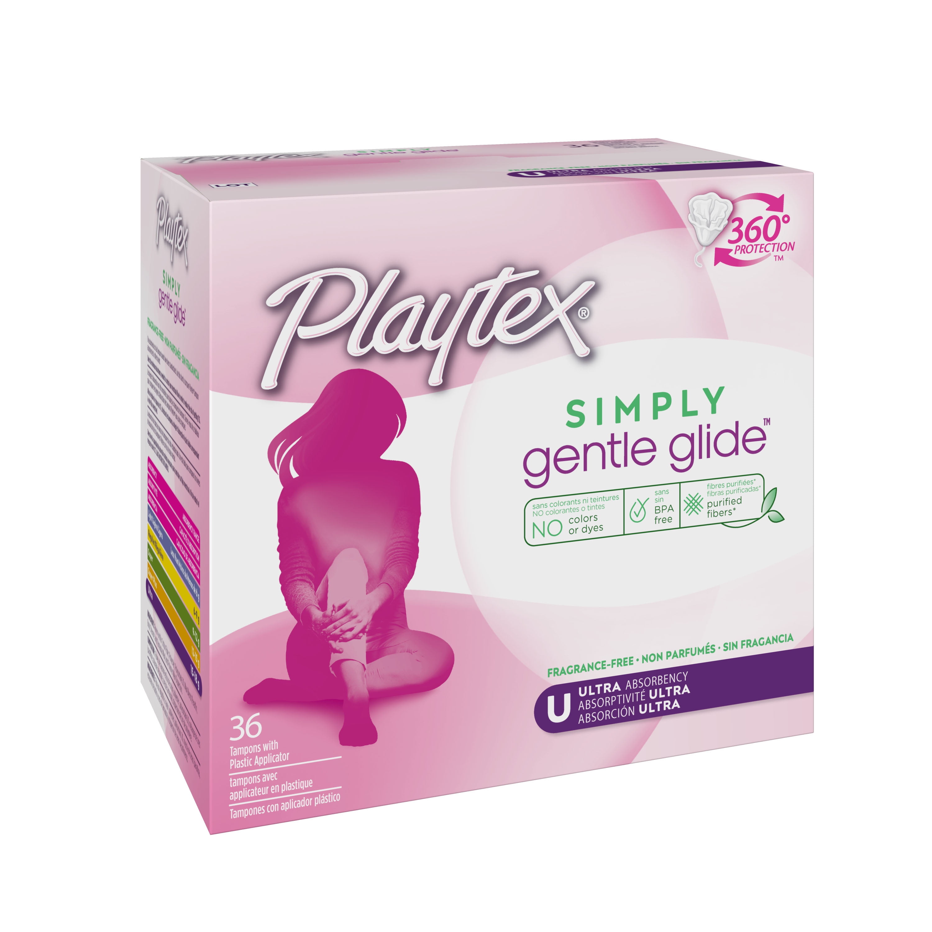 Playtex Simply Gentle Glide Tampons, Unscented, Ultra, 36 Ct 