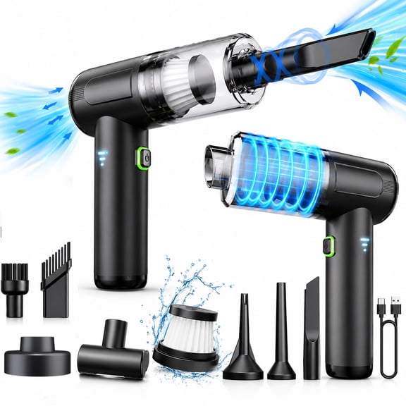 TRAKAR Car Vacuum Cleaner,3 Speed 4-in-1 20000PA High Power Portable Rechargeable Vacuum Cleaner with LED Light and Multi-Nozzles for Car, Home, Office, Pet