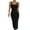 001 Black, variant on Women's Sleeveless Straps Bodycon Maxi Dresses Casual Button Down Slim Fit Long Dresses Simple Comfy Dress