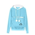 thumbnail image 1 of Penkiiy Chandail à Capuche pour Femmes, Imprimé à Manches Longues, Blouse Décontractée, Chandail, Bleu Clair Y2K, 1 of 4