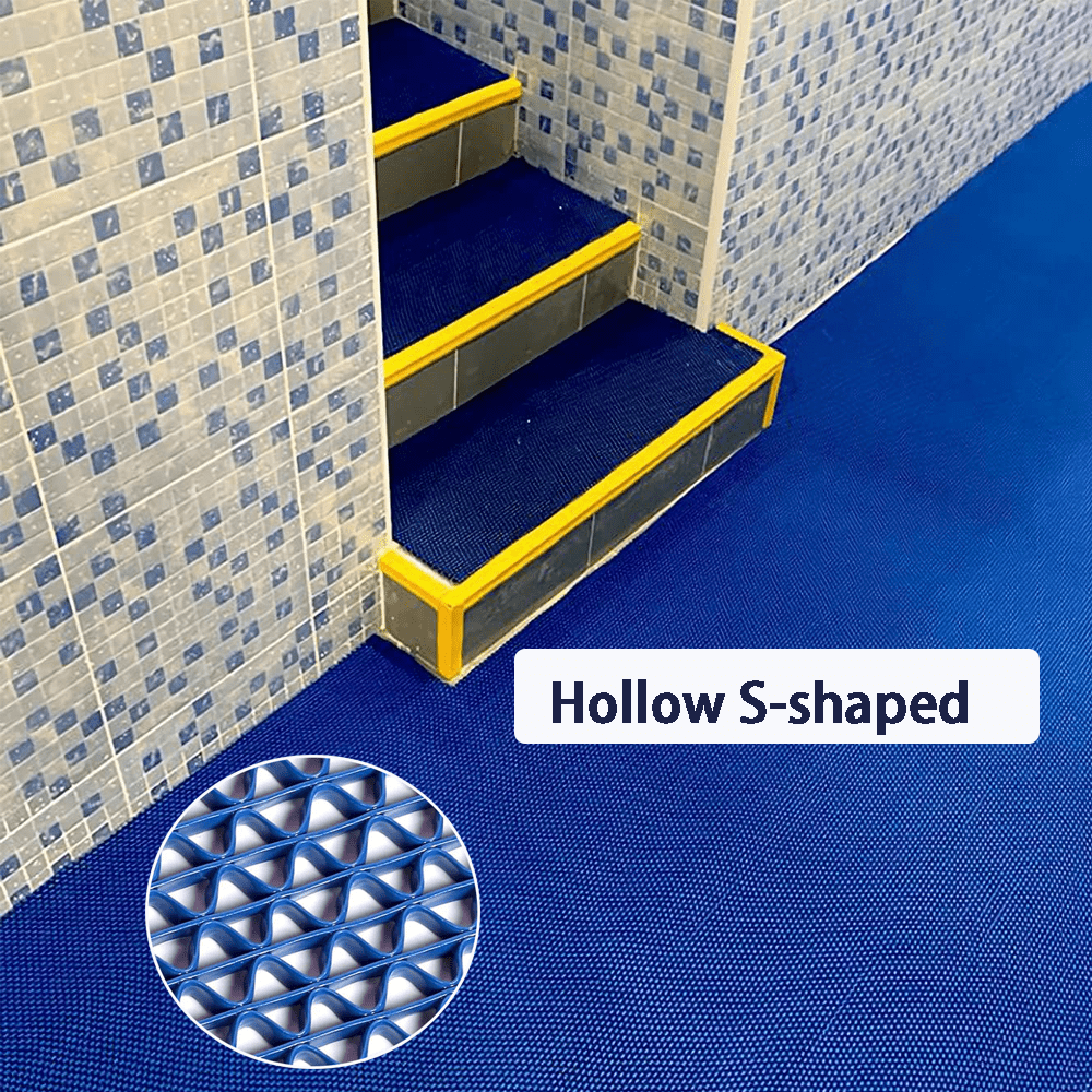 OVYEOFR Drainage Mat, 3 x 16.4Ft PVC UV-Proof Heavy Duty Outdoor Flooring for Wet Areas, Doubles as Restaurant Floor Mats(Blue)