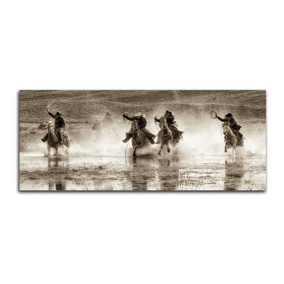 Gango Home Decor Horizontal Splash Dance II by Lisa Dearing (Printed on Paper); One 36x12in Fine Art Paper Giclee Print