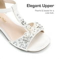 thumbnail image 4 of BURUDANI Girls Dress Sandals with Ankle Strap T-Strap Low Heel Pumps for Little & Big Kids, 4 of 7