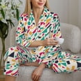 thumbnail image 6 of Hirioo Colorful Spots for Women's Pajama Sets 2 Piece Pjs Women's Long-Sleeved Pajama Set Button Down Sleepwear,S-XXL-Large, 6 of 7