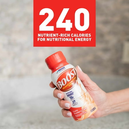 BOOST Original Balanced Nutritional Drink Protein Shakes, Creamy Strawberry, 8 fl oz, 6 Pack