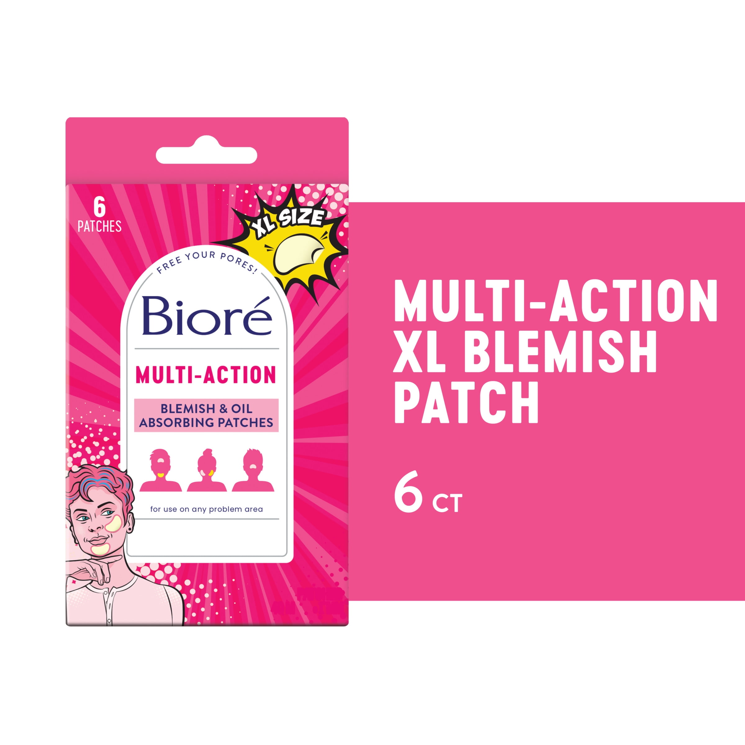 Biore XL Pimple Patches, MultiAction Blemish & Oil Absorbing Patches