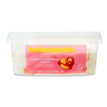 bettergoods Dairy-Free Lemon Strawberry Sorbet, 30 fl oz (Frozen)