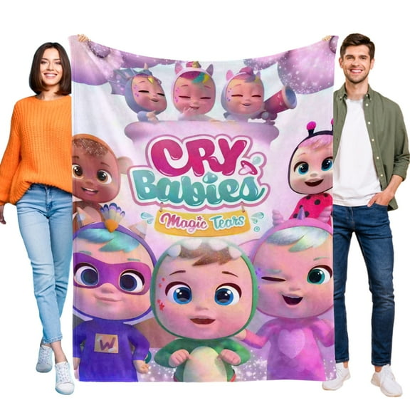 Cry Babies Baby-Anti-Pilling Flannel Blanket Soft Lightweight Plush Fuzzy Cozy Luxury Blanket for Home and Kitchen Use-Perfect for Kids and Adults30"X40"