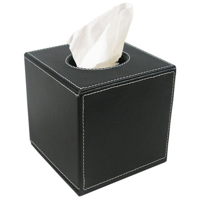 Tissue Box Cover Square: Faux Leather Tissue Box Holder Facial Tissue Holder