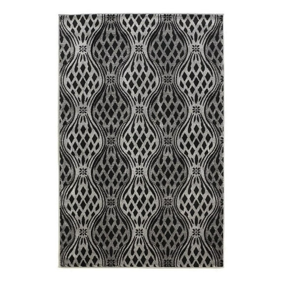 Linon Miso Mylon Machine Made Polypropylene 8'x10'4" Rug in Black