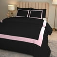 thumbnail image 4 of DNG Creations 5 Piece Full Black And Baby Pink Border Line Pattern Duvet Cover - 100% Egyptian Cotton, 800 Thread Count ( California King ), 4 of 4