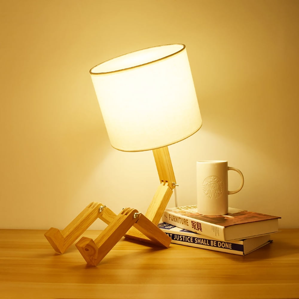 Elinkume Robot Desk Lamp Adjustable Bedlight, 17 inch Home Living Room Desk Lamp (Excluding Bulbs)