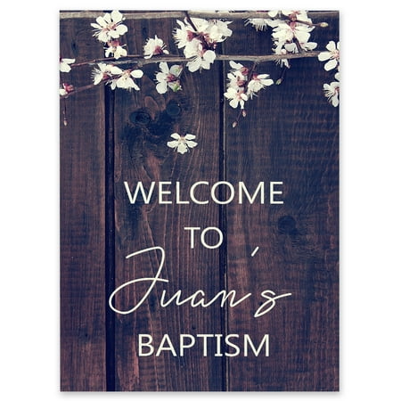 Darling Souvenir MADE WITH LOVE PersonalizedWelcomeSignFor Baptism,Flowers With Wood PanelParty Supplies Great For Your Celebrations- 18x 12