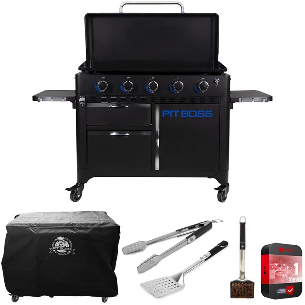 Pit Boss 10783 Portable 5Burner LiftOff Griddle, PB5BGD2 Bundle with