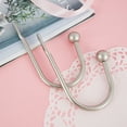 thumbnail image 3 of Ghojet 2 Pack U Shaped Metal Curtain Holdbacks Wall Mounted Curtain Tiebacks with Screws, Decorative Window Drapery Holder Curtain Hook, Silver, 3 of 6