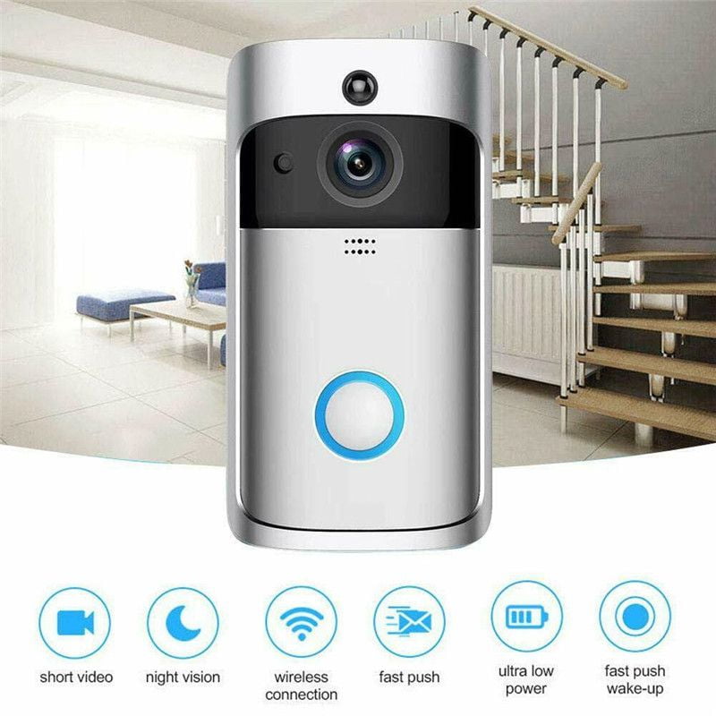 HOTUEEN Smart Home WiFi Video Doorbell 720P HD Security Camera with Night Vision PIR Motion Detection Wireless doorbell 