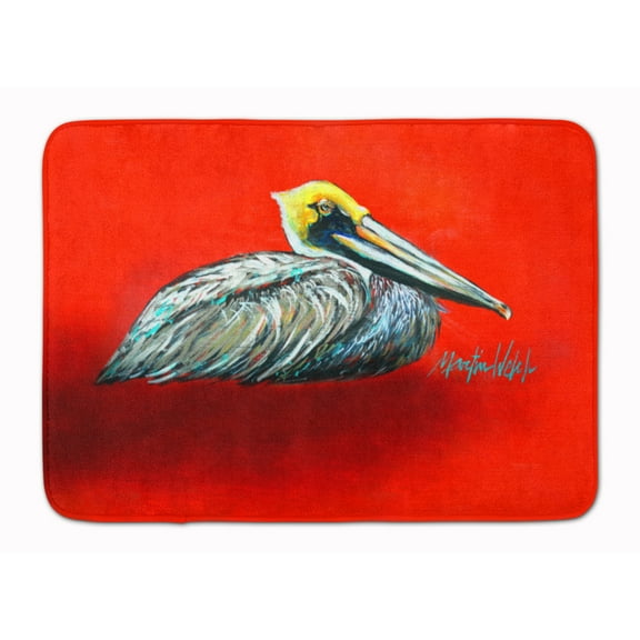 Carolines Treasures MW1232RUG Sitting Brown Pelican Machine Washable Memory Foam Mat 19 X 27" multicolor