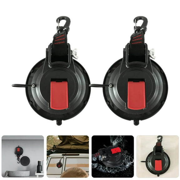 ETHZZLE 2Pcs Suction Cup Mount Heavy Duty for Car Window and Home Use Black Color