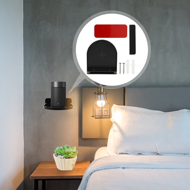 OULII Support Audio Universel Noir 1 Pce pour Rangement Mural avec Design Couleur Unie Moderne