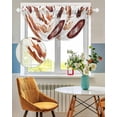 thumbnail image 3 of Waterfall Valances for Windows, Fall Maple Leaf Football Kitchen Sheer Valance Curtains, Autumn Farmhouse Vintage Rod Pocket Elegant Swag Valances for Living Room Bedroom, 47.2"x38.5", 2 Panel, 3 of 8