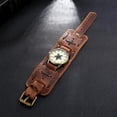 thumbnail image 5 of reloj de pulsera,Reloj vintage Reloj de pulsera estilo punk,Pulsera de reloj de pulsera antigua de moda,Reloj de pulsera de correa ancha retro,Brazaletes de cuero PU Big Dial Regalo jinwen reloj de pulsera, 5 of 5