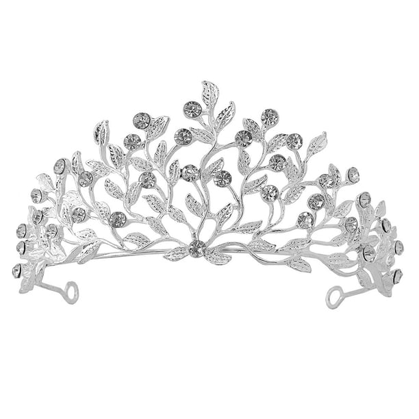 KAKOWELY Diadema de tiara nupcial, corona para fiesta de bodas, tocado para fiesta de bodas, suministro de tocado