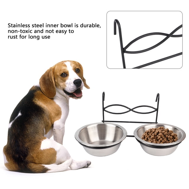 Cuencos de comida Dolles de acero inoxidable, comedero para comida para perros y gatos, comedero con gancho para colgar, cuenco de alimentació para mascotas, plato de comedor