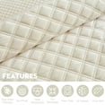 thumbnail image 7 of Blythease Oversized Velvet Quilt King 128x120 Extra Wide – Reversible Velvet Bedspread & Coverlet Set, 5 Piece Lightweight All Season Comforter Bedding, Geometric Diamond Quilted Design, Ivory, 7 of 7
