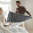 thumbnail image 2 of Sherpa Fleece Throw Blanket Twin Size Grey - Thick and Warm, Soft Fuzzy Blanlet,60x80 inches, 2 of 7