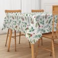 thumbnail image 2 of Duangreer Green Holly Christmas Rectangle Tablecloth, Waterproof Wrinkle Resistant Table Cover for Party Picnic Dinner Decors, 60 x 84 Inch, 2 of 5