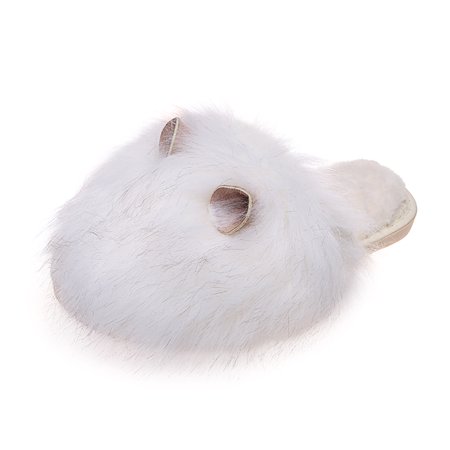 

cptfadh slippers for women shoes women s fashion cute ears solid color plush warm closed-toe casual slippers