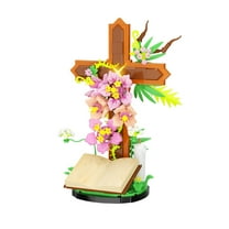 The Rescuer – 2026 Nativity Floral Cross Building Toys Set, DIY Cross Collectibles Building Blocks, Perfect Christmas Birthday Gifts for All Ages (363PCS)
