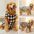 thumbnail image 2 of comerut Dog Clothes Checked Pattern Two-leg Design Dog Clothing with Pockets Soft Warm Comfortable Pet Pullover Pet Supplies, 2 of 7
