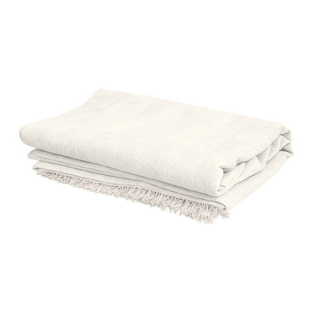 Fasiaou Couch Cover Sheet Blanket, Standard Size Sofa Cushion Slip Covers, L Shape Sectional Furniture Decor Protector, Machine Washable Chenille Slipcover for Pets Dogs Cats,White,59.1x35.4in