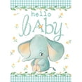 thumbnail image 2 of Mollie B. 12x14 Gold Ornate Wood Framed with Double Matting Museum Art Print Titled - Hello Baby Elephant Blue, 2 of 4