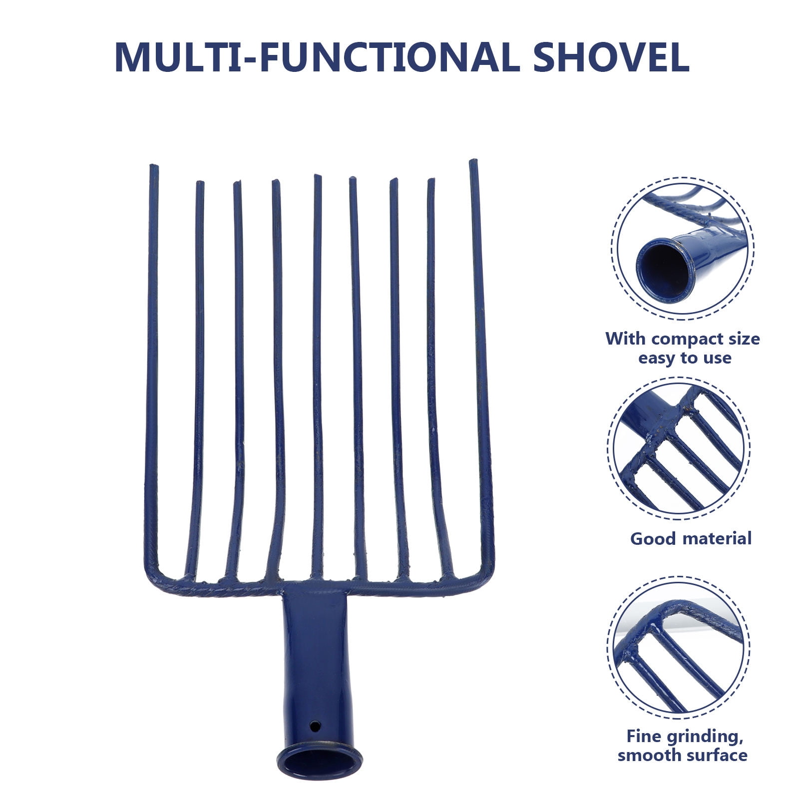 FENGGUIQU 9-Tooth Steel Garden Fork for Outdoor Gardening Projects Hand Tool 1 Pc