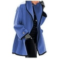 thumbnail image 4 of Puntoco Plus Size Top Clearance,Womens Warm Faux Coat Cardigan Winter Solid Long Sleeve Outerwear Blue 6(M), 4 of 5