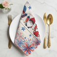 thumbnail image 2 of Independence Day Cloth Napkins, American Flag Gnomes Stars Farmhouse Wooden Washable and Reusable Dinner Napkins Set of 2, Table Napkin for Kitchen Party Birthday Wedding Hotel Housewarming 20"x20", 2 of 9