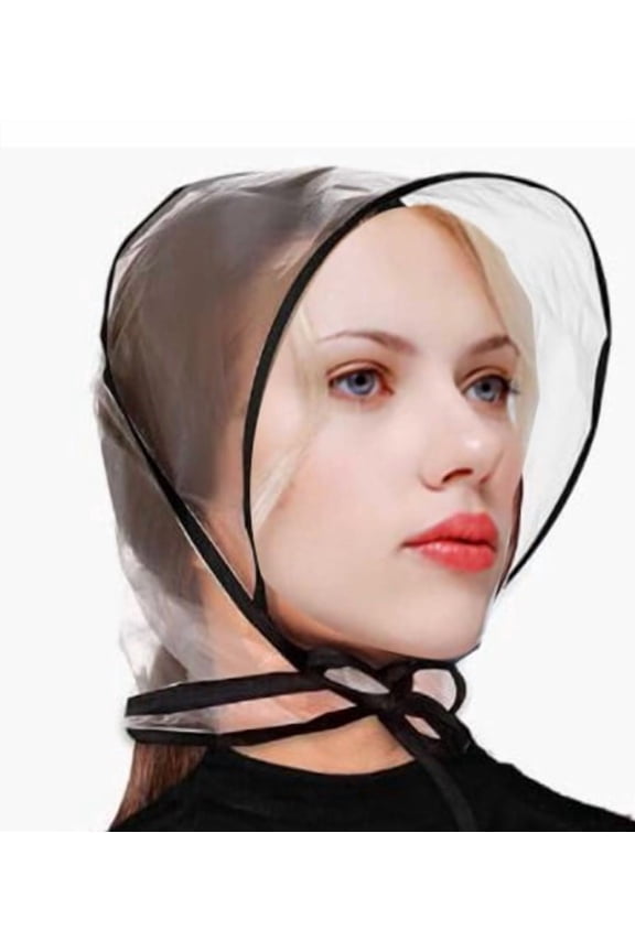 5-Pack Clear Rain Bonnets, Lightweight Plastic Hats for Hairstyle , Portable for Outdoor Activities