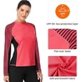 thumbnail image 3 of Alove Women's Stripe Swimwear Top Long Sleeves Rash Guard UPF 50 Swim Shirt, 3 of 5