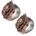 thumbnail image 4 of 2Pcs Bague Unique Montre Rétro Doigt Montre Flip-Open Couvercle Montre Doigt, 4 of 7