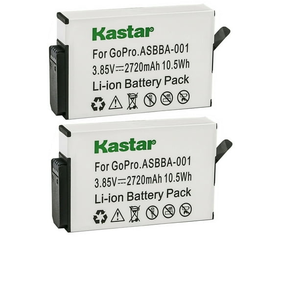Kastar 2-Pack ASBBA-001 Battery 3.85V 2720mAh Replacement for GoPro Camera ASBBA-001 Fusion Battery, GoPro ASBBA-001 Battery, Gopro Fusion 360-Degree Action Camera, Gopro Fusion VR 360 Camera