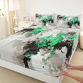 thumbnail image 2 of Manfei Adult Chic Watercolor Bed Sheets, Green Oil Printing Artwork King Sheets, Modern Fashion Abstract Sheet Set, Luxury Bedroom Decor, 4-Piece, 2 of 6
