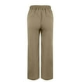 thumbnail image 5 of IDALL Linen Pants Women Petite Pants Women Summer Long Solid Color Cotton Linen Straight Leg Loose Casual Pants Lounge Pants Women Baggy Pants Khaki 2XL, 5 of 7